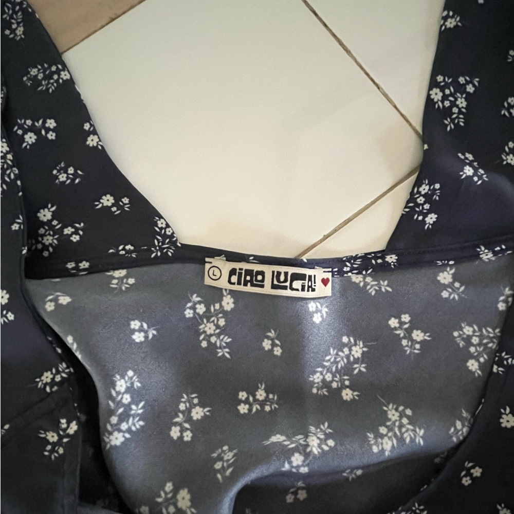 Ciao Lucia navy silk dress